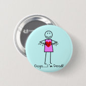 Herzkrankenschwester-Geschenke Stickman-Design V-F Button (Vorne & Hinten)