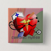 Herzkrankenschwester-Kunst-Geschenke Button (Vorderseite)