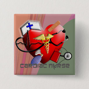 Herzkrankenschwester-Kunst-Geschenke Button