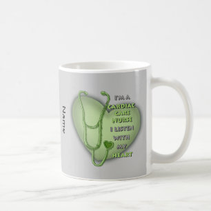 Herzkrankenschwester mit grünem Herzen Kaffeetasse