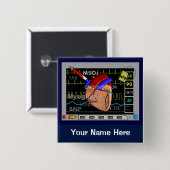 Herzkrankenschwester-Monitor-Namen-Knöpfe Button (Vorne & Hinten)