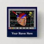 Herzkrankenschwester-Monitor-Namen-Knöpfe Button (Vorderseite)