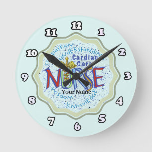 Herzkrankenschwester-Motto Runde Wanduhr