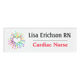 Herzkrankenschwester-Namen-Umbau personalisiert Namenschild