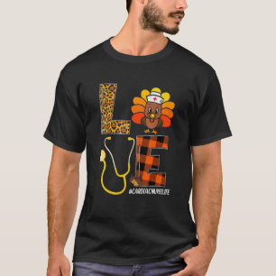 Herzkrankenschwester Truthahn Erntedankfest Tag Li T-Shirt