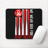 Herzkrankheit-Bewusstsein Baseball Fan Rot Amerika Mousepad (Mit Mouse)