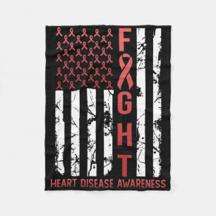 Herzkrankheit Bewusstsein Februar USA-Flagge Band Fleecedecke