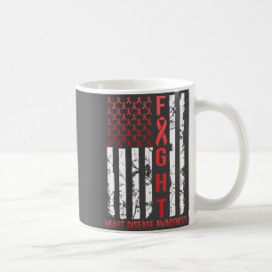 Herzkrankheit Bewusstsein Februar USA-Flagge Band  Kaffeetasse