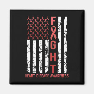 Herzkrankheit-Bewusstsein Februar USA-Flagge Band Magnet