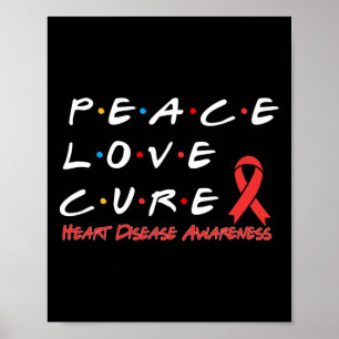 Herzkrankheit-Bewusstsein Frieden Liebe Heilung Poster