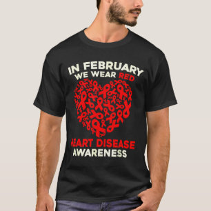 Herzkrankheit-Bewusstsein Gehen Sie im Februar auf T-Shirt