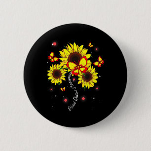 Herzkrankheit Bewusstsein Sonnenblume Butterfly Ba Button