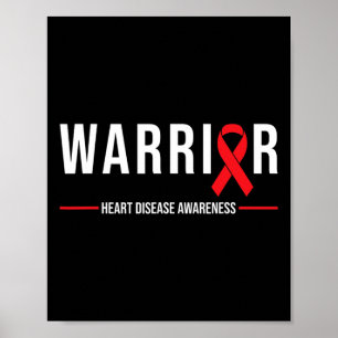 Herzkrankheit-Bewusstsein - Warrior-Erholung rotes Poster