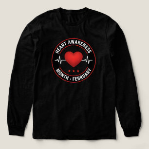 Herzkrankheit Bewusstseinsmonat Februar EKG Herz Tri-Blend Shirt