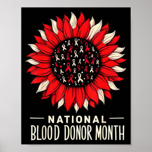 Herzkrankheit-Bewusstseinsmonat Rote Sonnenblume Poster