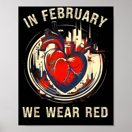 Herzkrankheit-Bewusstseinsshirt Go Red Poster (Vorne)