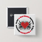 Herzkrankheit GO RED Button (Vorne & Hinten)