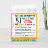 HERZKRANKHEIT RX Verschreibung für Gesundheit wird Karte (Vorderseite)