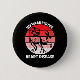 Herzkrankheit Sensibilität T-rex Go Red Heart Button