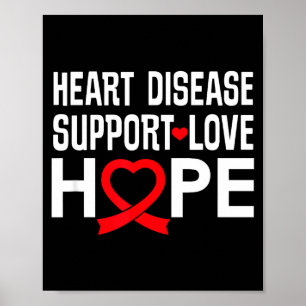 Herzkrankheit Unterstützung Liebe Hoffnung Rotes B Poster