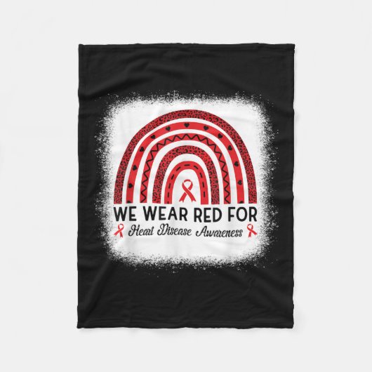 Herzkrankheiten Bewusstsein Regenbogen Rotes Herz Fleecedecke (Vorderseite)