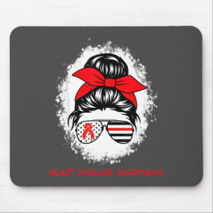Herzkrankheiten-Bewusstsein Rotband-Herz-Unordentl Mousepad