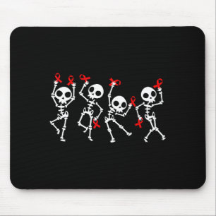 Herzkrankheiten-Bewusstseinsmonat Skelett Rotes Ba Mousepad
