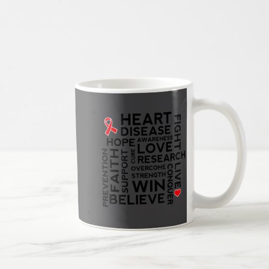 Herzkrankheitsmonat Suprt Walk Tee Kaffeetasse (Rechts)
