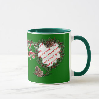 Herzkranz auf grün tasse