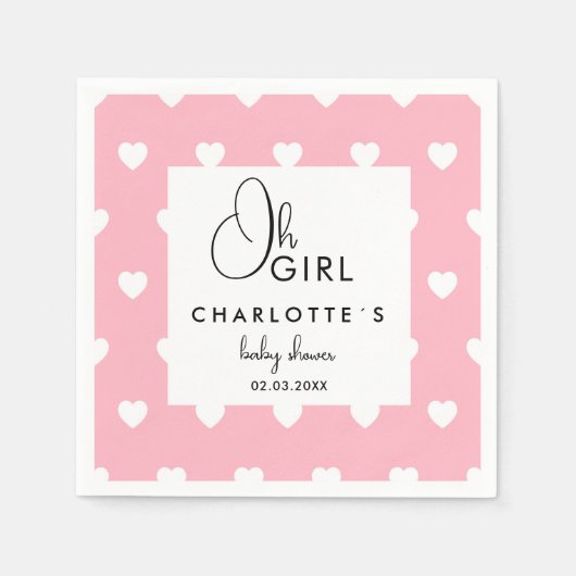 Herzkranz Babydusche Serviette (Vorderseite)