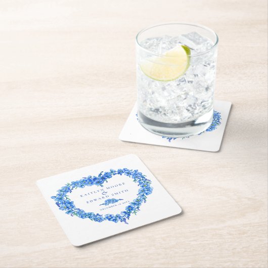 Herzkranz der vergessenen Blume Rechteckiger Pappuntersetzer (Vor Ort)