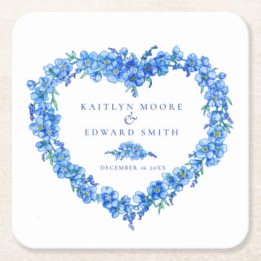 Herzkranz der vergessenen Blume Rechteckiger Pappuntersetzer (Vorderseite)