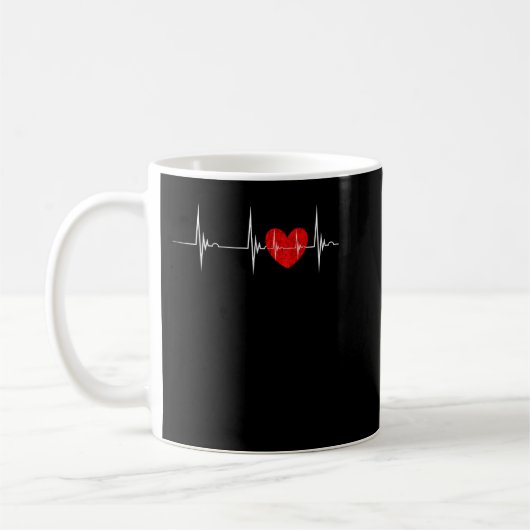 Herzkranz EKG Herzschlag Pulseline Cardiol Kaffeetasse (Links)