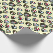 Herzkranz Hühner Weihnachten Geschenkpapier (Ecke)