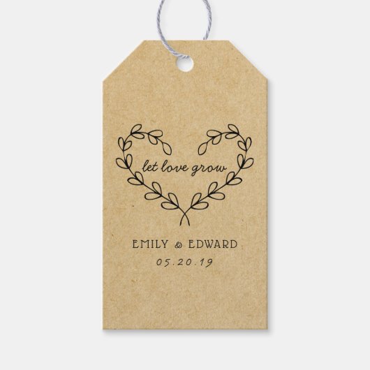 Herzkranz Lassend Liebe Gastgeschenk Hochzeit wach Geschenkanhänger (Vorderseite)