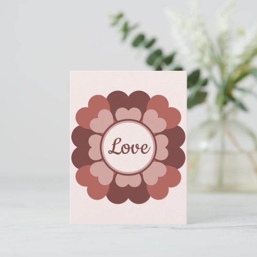 Herzkranz Postkarte (Stehend Vorderseite)