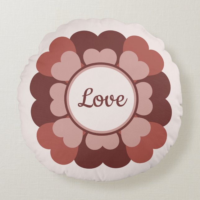 Herzkranz Rundes Kissen (Vorderseite)