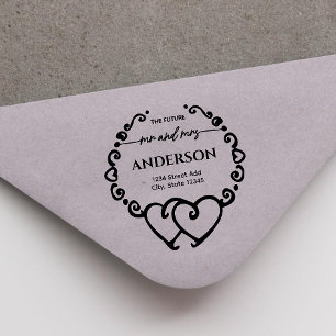 Herzkranz Zukunft Rücksendeadresse Gummistempel