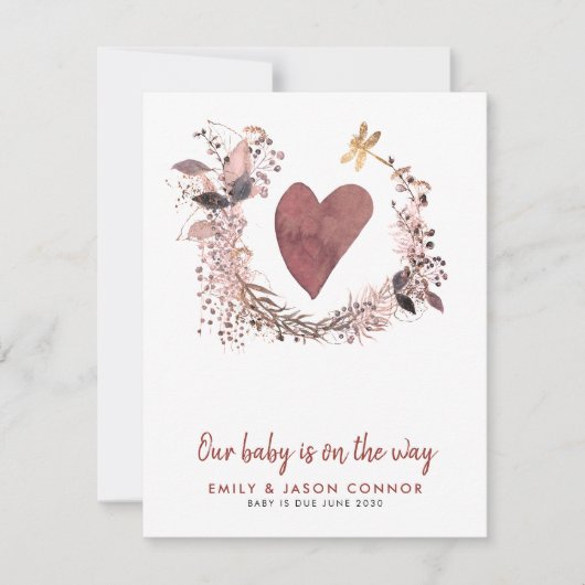 Herzkrautschwangerschaft Ankündigung (Vorderseite)