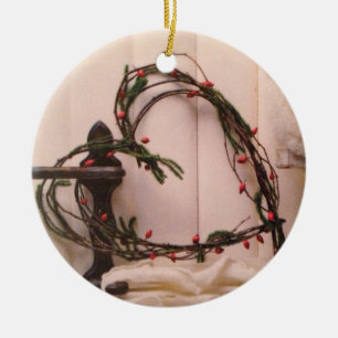HERZKREATH BAUMORNATION KERAMIK ORNAMENT