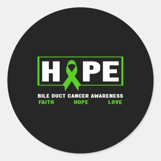 Herzkrebs - Hope Bile Duct Cancer Awareness Runder Aufkleber (Vorderseite)