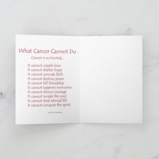 Herzkrebs im Frühjahr kann keine Grußkarte aktivie Karte (Innenseite)