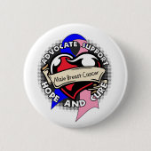 Herzkrebs - Männlicher Brustkrebs Button (Vorderseite)