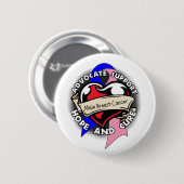 Herzkrebs - Männlicher Brustkrebs Button (Vorne & Hinten)