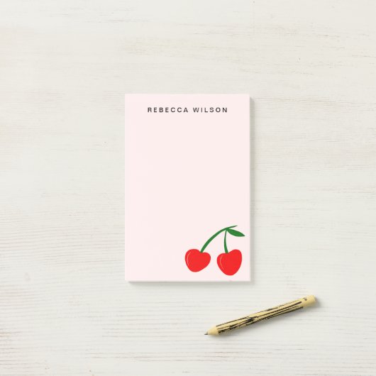 Herzkrebs Personalisiert Valentine Pink Post-it Klebezettel (Auf Schreibtisch)