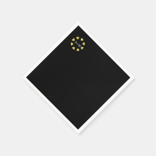 Herzkreis mit Initialen, Liebe Hochzeit Serviette