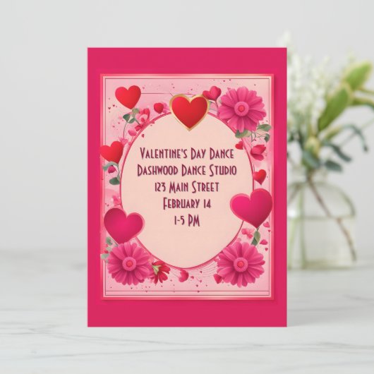 Herzkreislauf Valentinstag Einladung (Stehend Vorderseite)