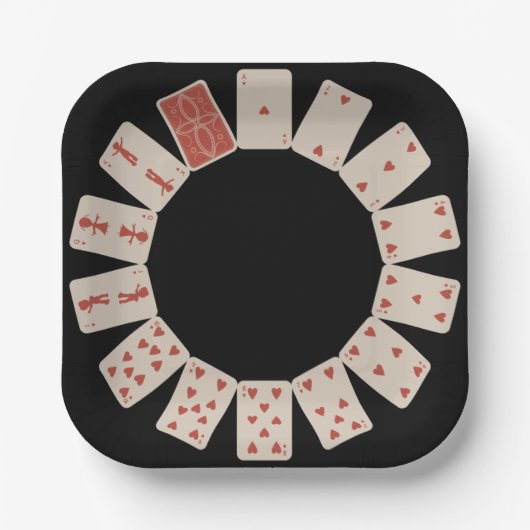 Herzkreislauf zum Kartenspielen Pappteller (Vorderseite)