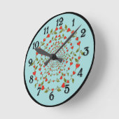 Herzkreisläufe der Liebe Runde Wanduhr (Winkel)