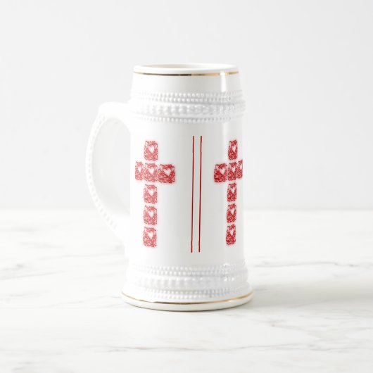 Herzkreuz Bierglas (Vorderseite Links)